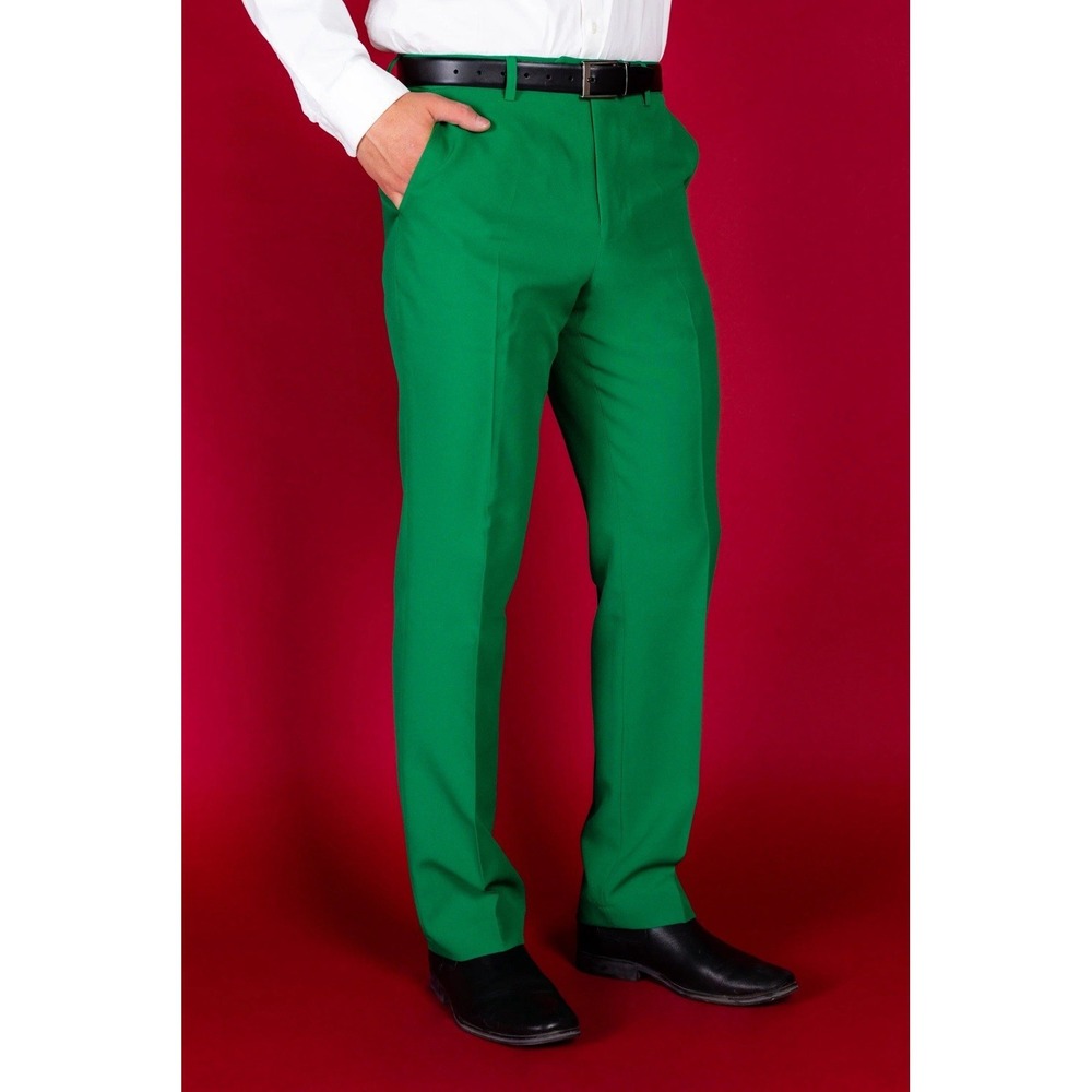 Shinesty Dress Pants Green The Hand Grenade Solid / Men's 34x34